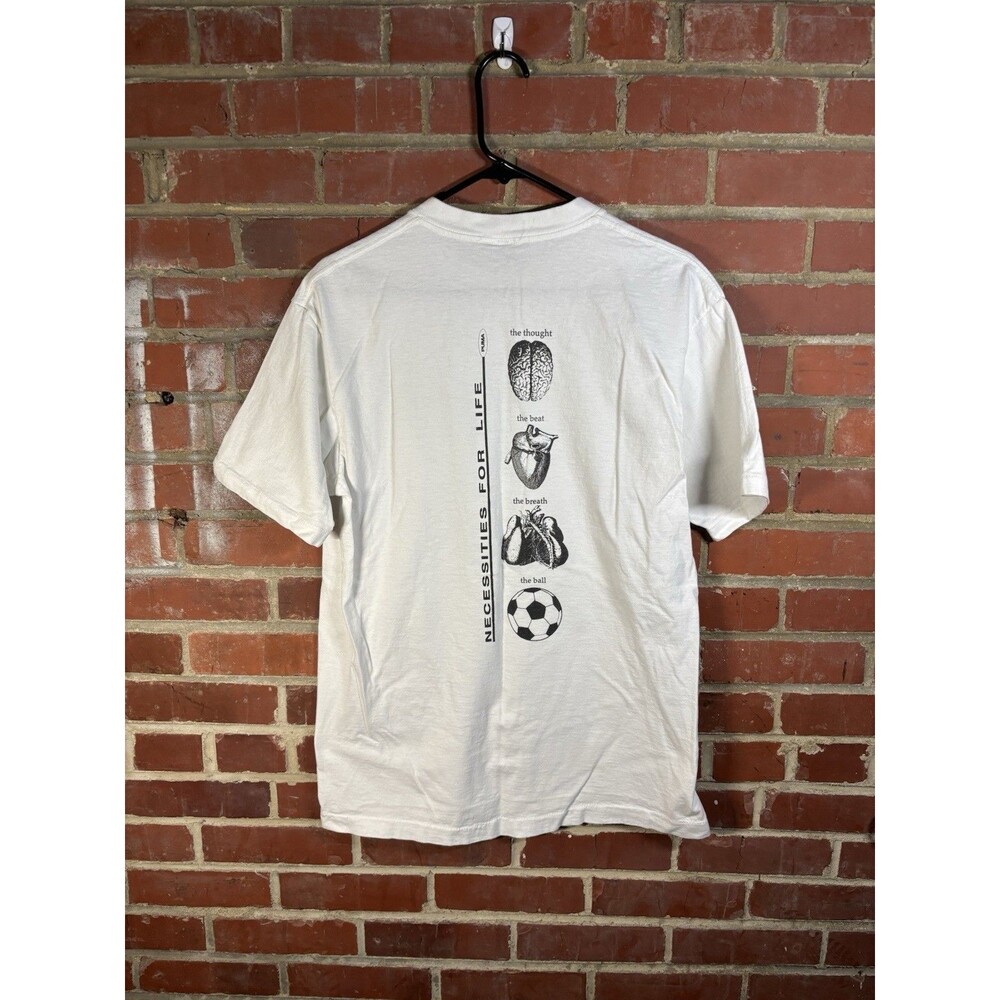 Vintage 90s Puma Soccer Shirt Skull Anatomy Necessities For Life Sz Slim Large
